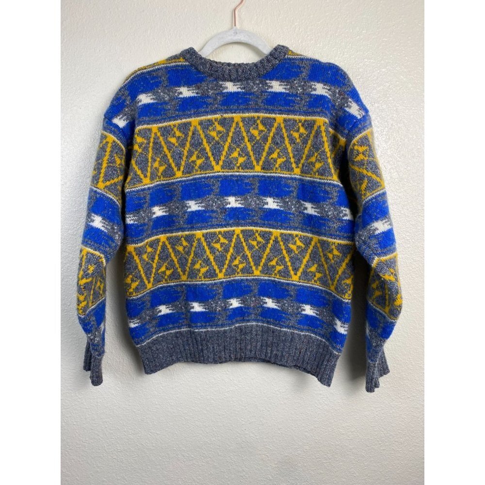 Vintage Hunt Club Wool blendβ Women Sweaters size Medium Nordic Geometric Blue
